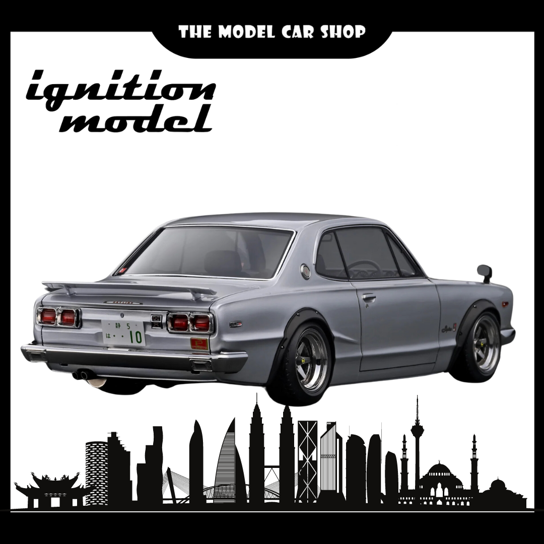 [Ignition Model] Nissan Skyline 2000 GT-R (KPGC10) - Silver With Engine