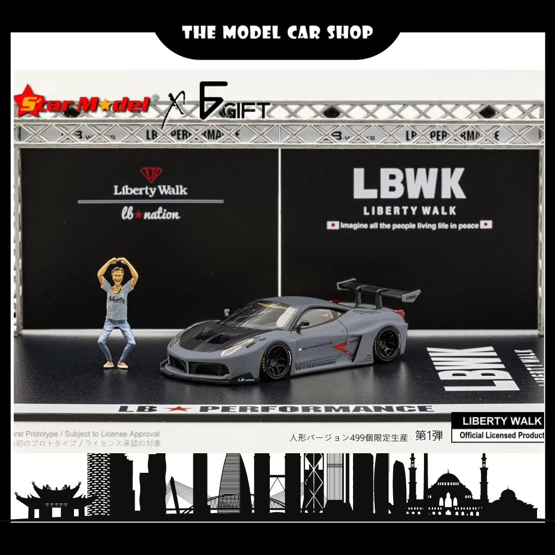 [Star Model] LB-Silhouette WORKS 458 GT - Combat Grey Carbon Hood With Kato Figure