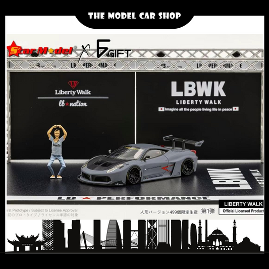 [Star Model] LB-Silhouette WORKS 458 GT - Combat Grey Carbon Hood With Kato Figure