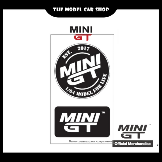 [MINI GT] Official Merchandise Black Logo Sticker Set (8x13.8cm)