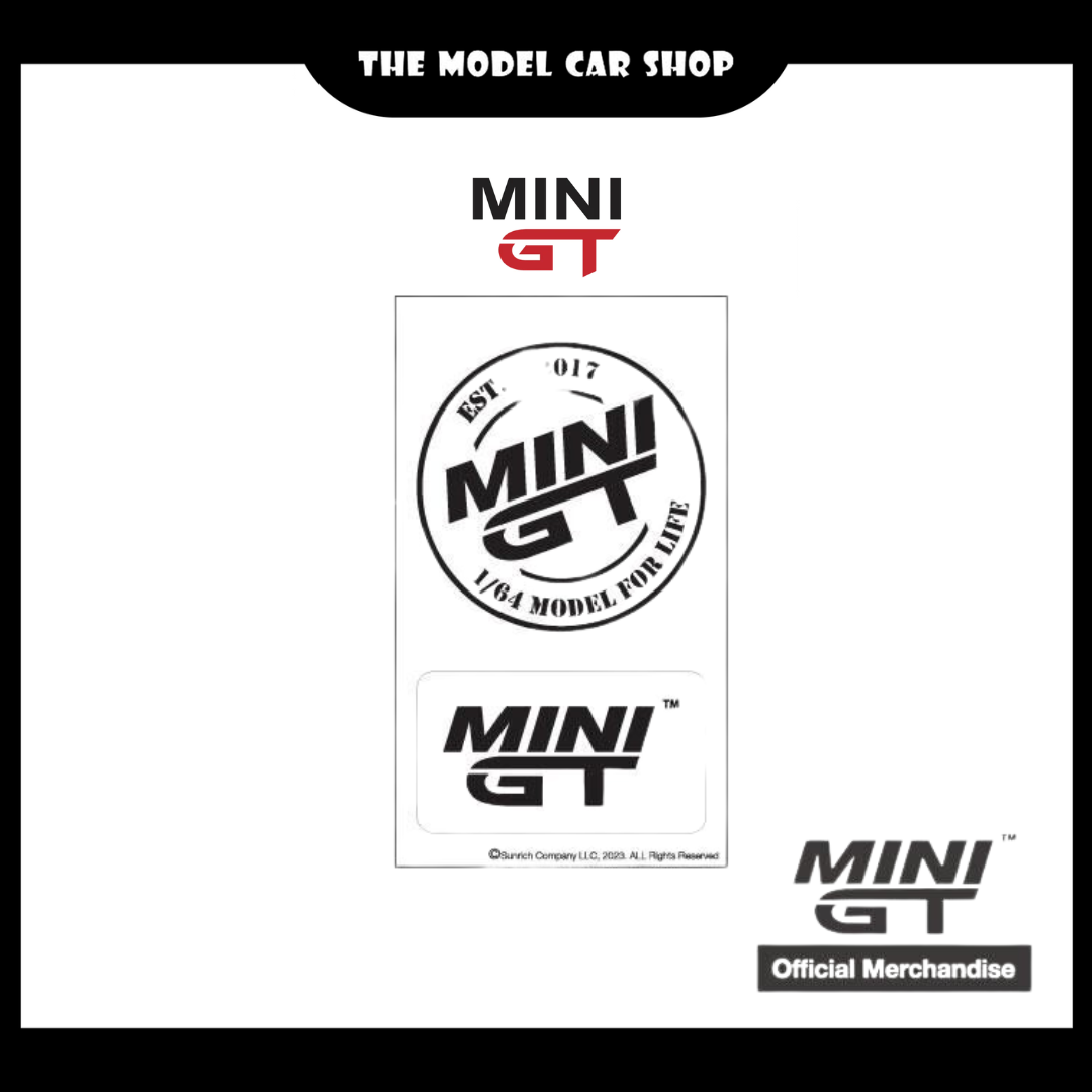 [MINI GT] Official Merchandise White Logo Sticker Set (8x13.8cm)