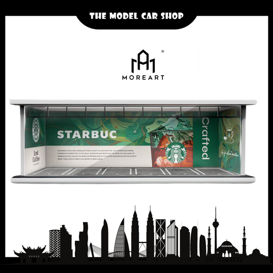 [More Art] Parking Lot Scene Diorama Starbucks