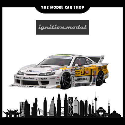 [Ignition Model] LB-Super Silhouette S15 SILVIA - White/Yellow With Mr. Hibino (Limited 150pcs)