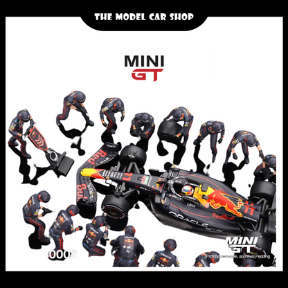 [MINI GT] Oracle Red Bull Racing RB18 2022 Abu Dhabi GP Pit Crew Set - Limited Edition 5000 Sets