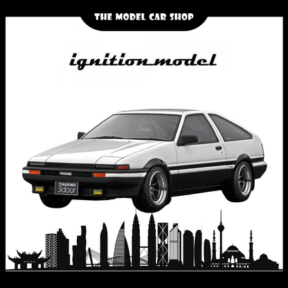 [Ignition Model] Toyota Sprinter Trueno 3Dr G Apex - White/Black With 4A-G Engine Silver