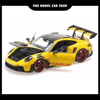 [Minichamps] Porsche 992 GT3RS Yellow with Red Wheels, Weisssach Package