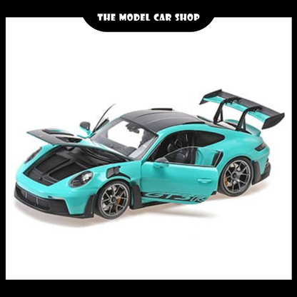 [Minichamps] Porsche 992 GT3RS Bleu Tiffany with Grey Wheels, Weisssach Package