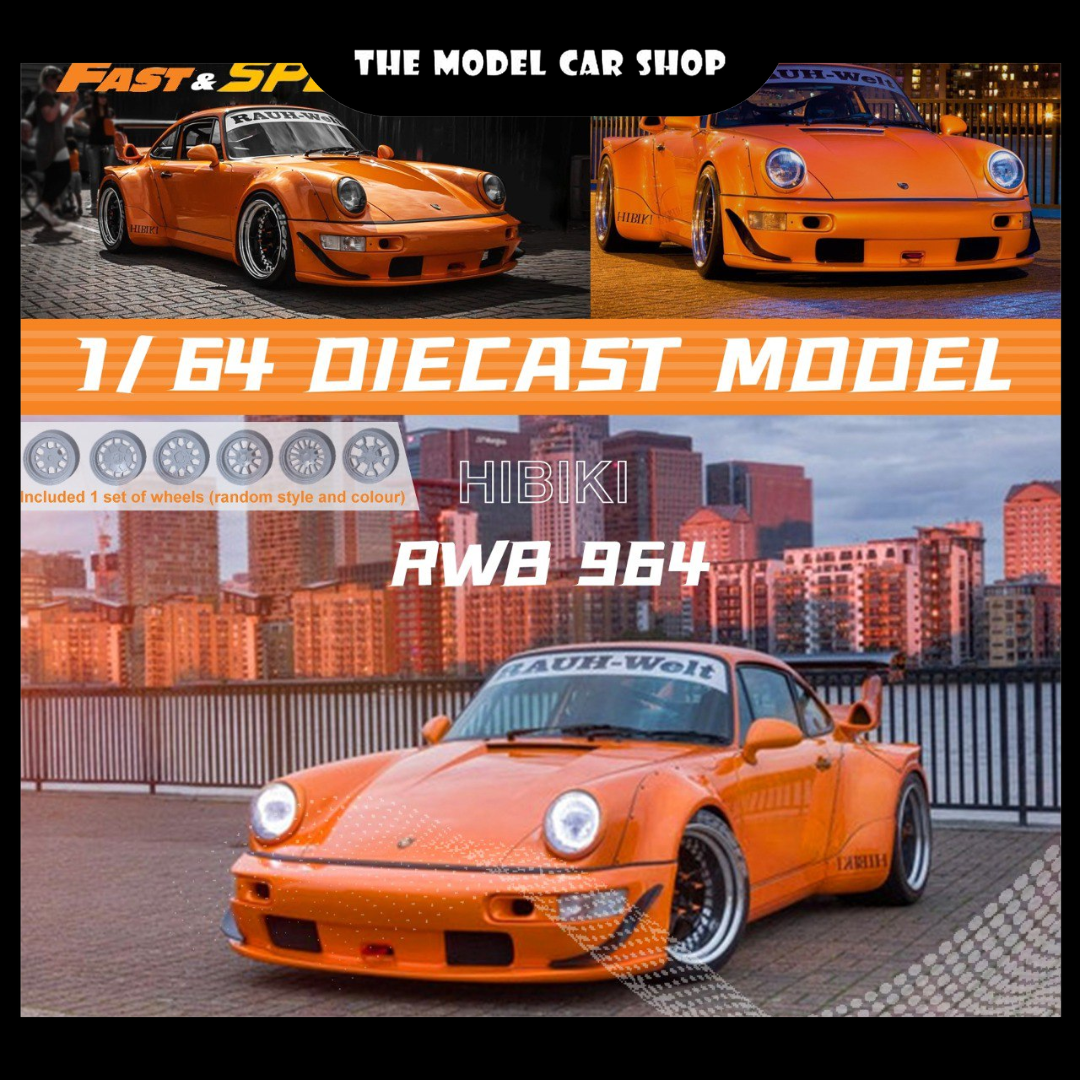 [Fast Speed] RWB 964 Orange Hibiki GT Wing The Model Car Shop