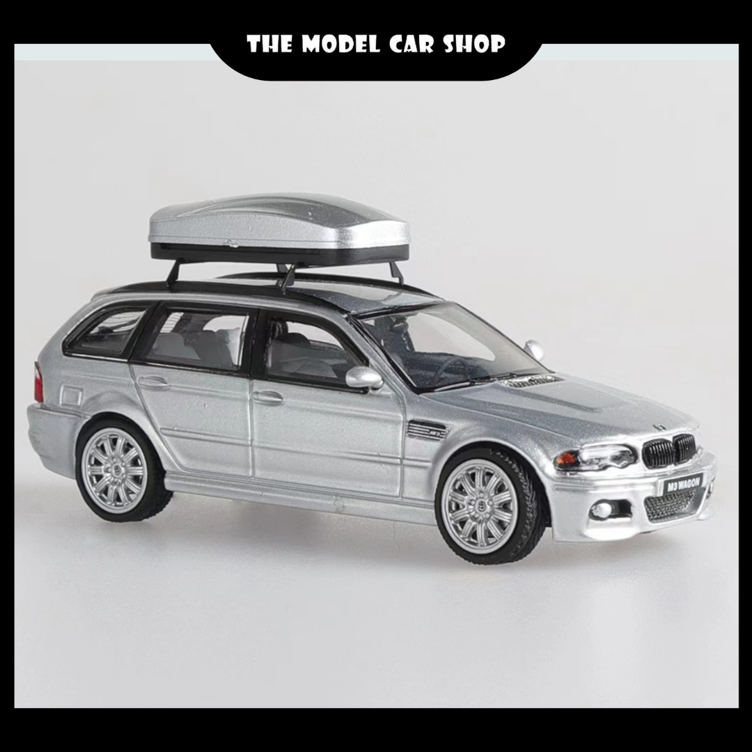 [Stance Hunters] E46 Wagon with Roof Cargo Silver with Silver Wheels
