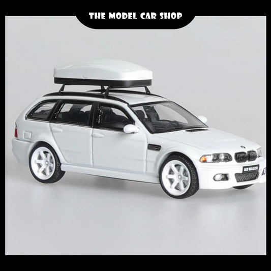 [Stance Hunters] E46 Wagon with Roof Cargo White with White TE37