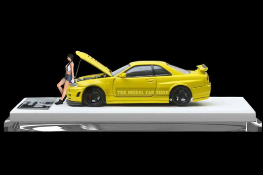 [Time Micro] Nissan Skyline GTR R34 Z-Tune - Yellow with Figure