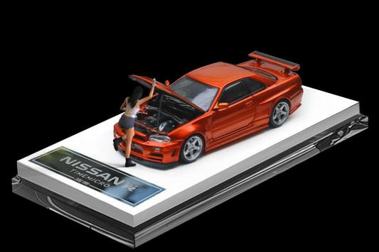 [Time Micro] Nissan Skyline GTR R34 Z-Tune - Orange with Figure