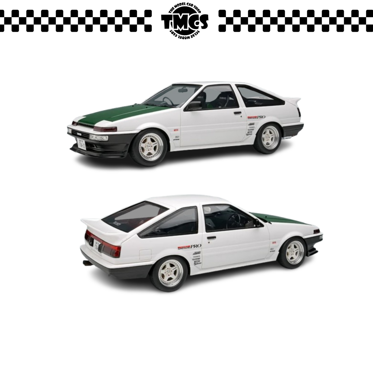 [Make Up] 1:18 EDILION Toyota Sprinter Trueno (AE86) (3 Door) Tk-Street Ver. - White/Black