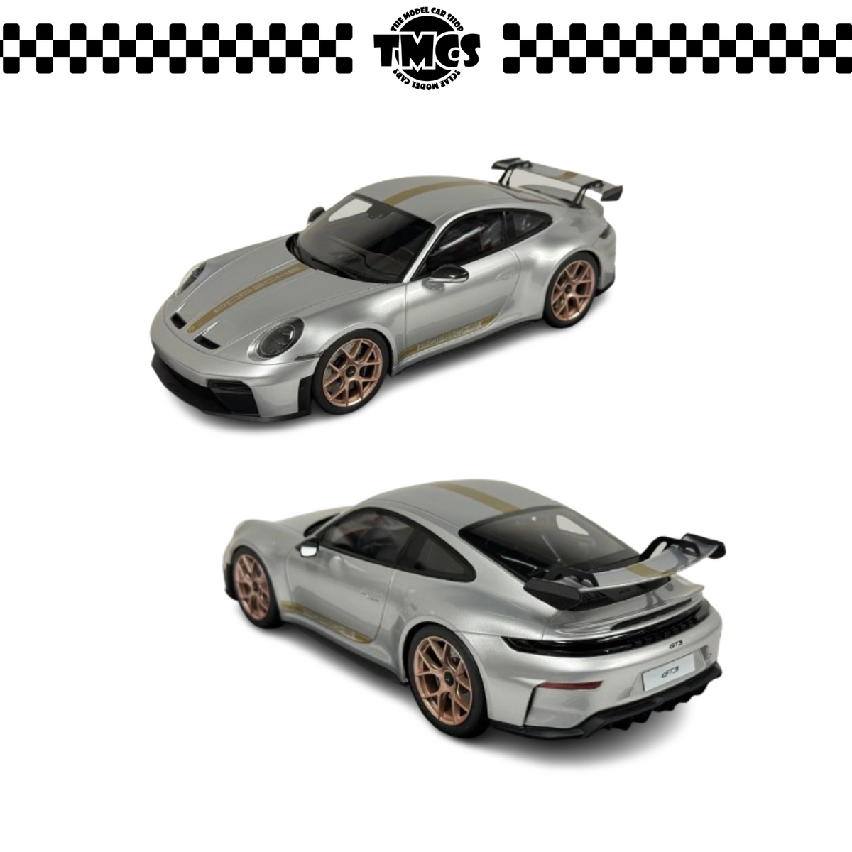[IVY] 1:18 Porsche 911 GT3 - Silver With Gold Paint Scheme