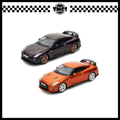 (UNSEAL UNIT) [Motorhelix] 1:64 Combo Set Nissan GT-R (R35) Customized (DZ 2021) - Midnight Purple + Midnight Orange
