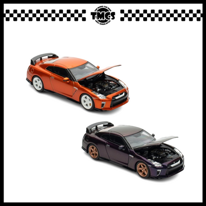 (UNSEAL UNIT) [Motorhelix] 1:64 Combo Set Nissan GT-R (R35) Customized (DZ 2021) - Midnight Purple + Midnight Orange
