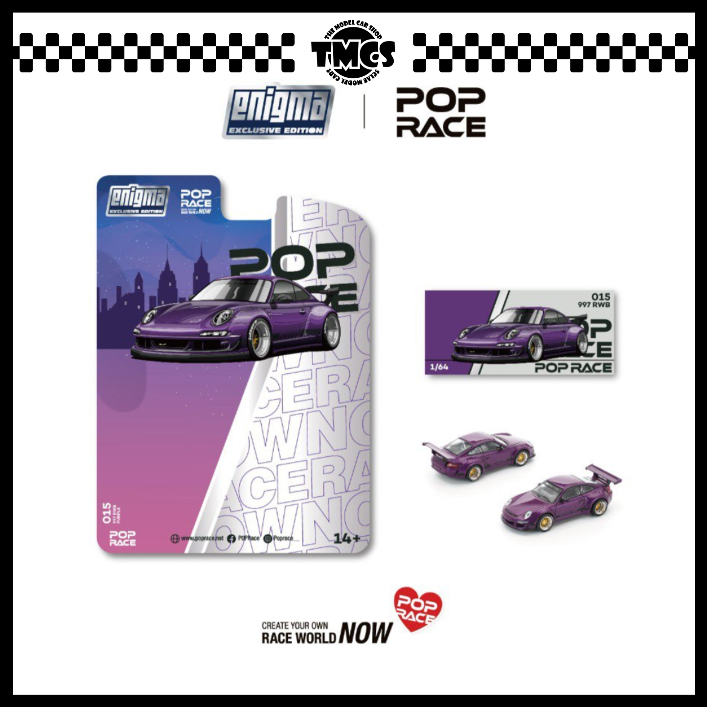 [Pop Race] 1:64 Porsche RWB 997 - Purple