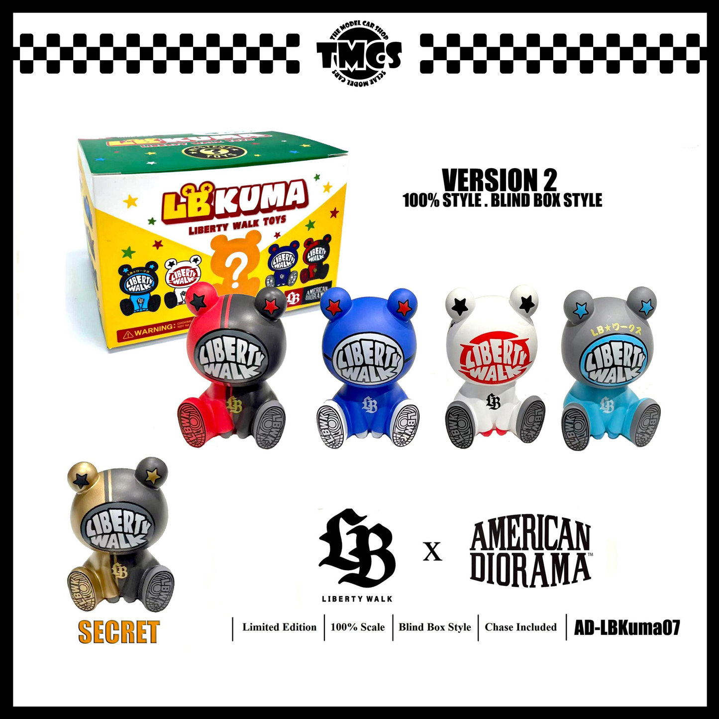 [American Diorama] 1:64 Liberty Walk LB Kuma Version 2 - 100% Blind box (CHASE RANDOM)