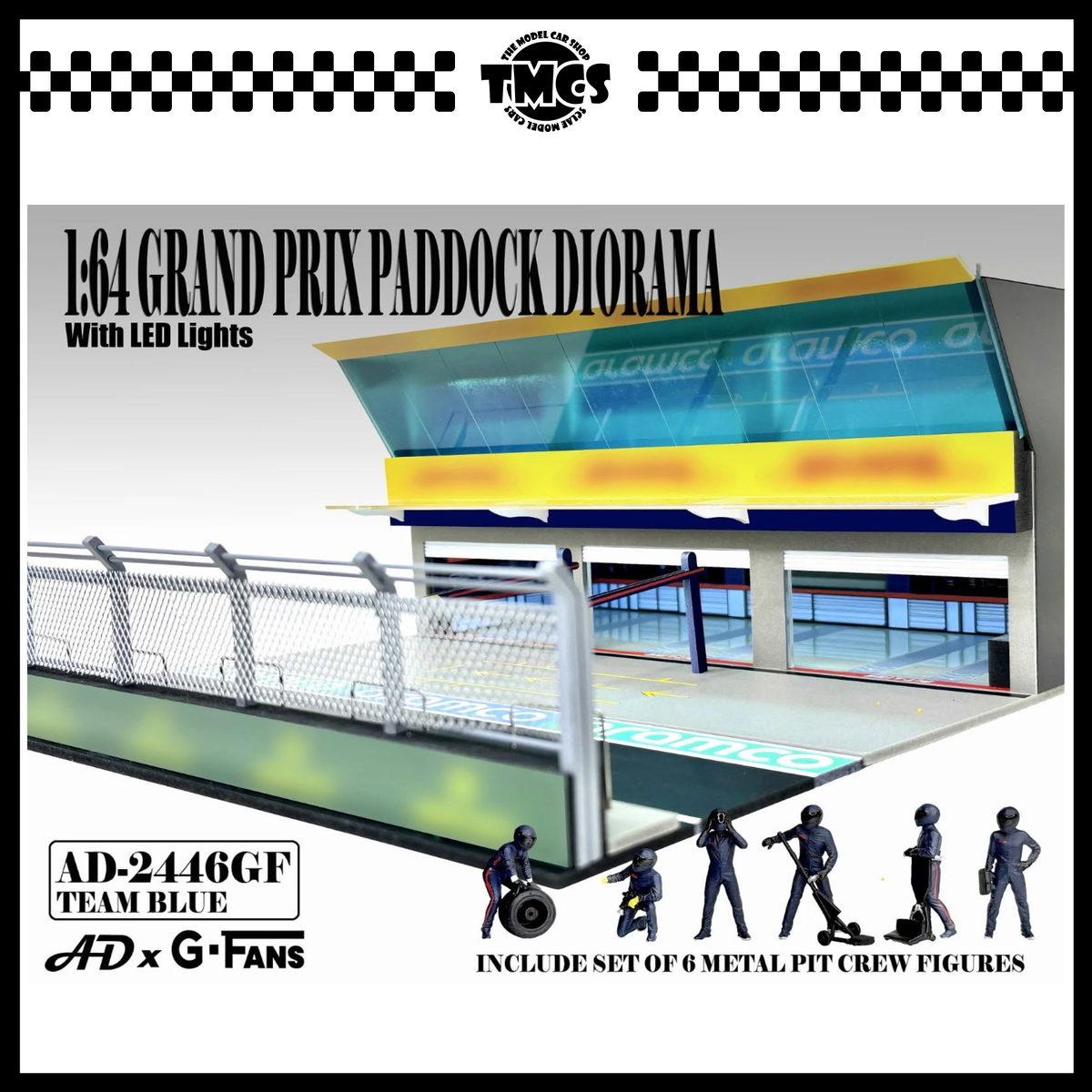 [American Diorama] 1:64 Grand Prix Paddock Diorama - Team Blue