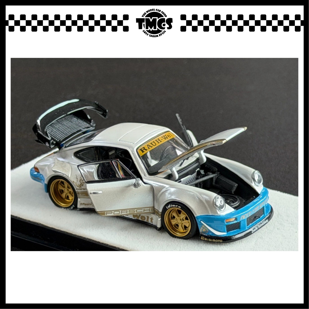 [PGM] 1:64 Porsche 930 RWB - Matte White Luxury (Round Base)