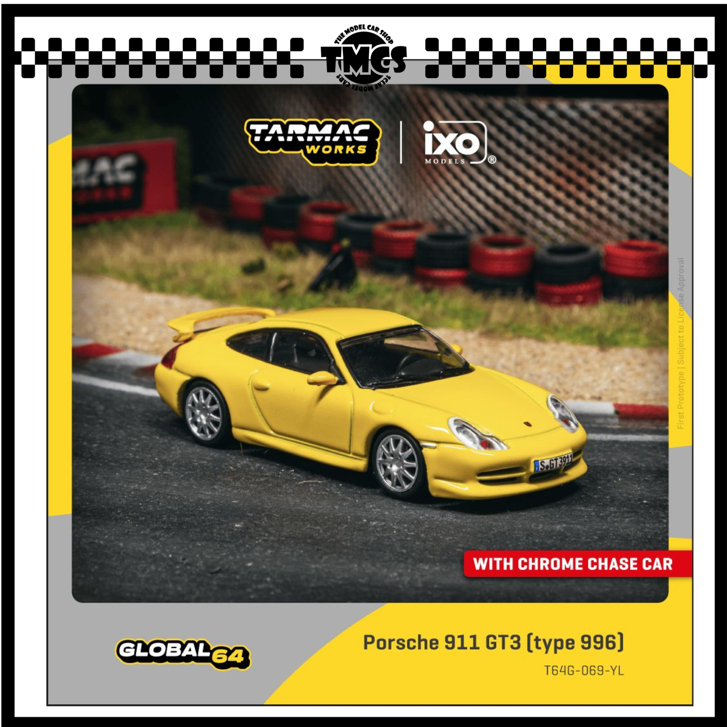 [Tarmac Works] 1:64 Porsche 911 GT3 (Type 996) - Yellow