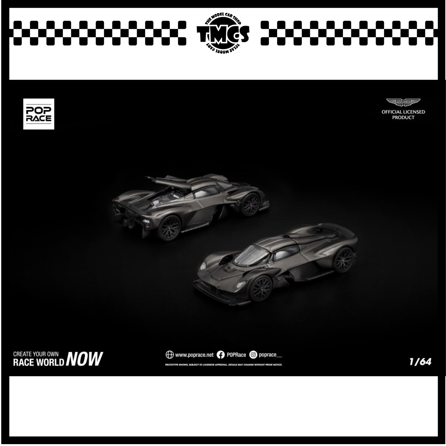 [Pop Race] 1:64 Aston Martin Valkyrie - Carbon Edition