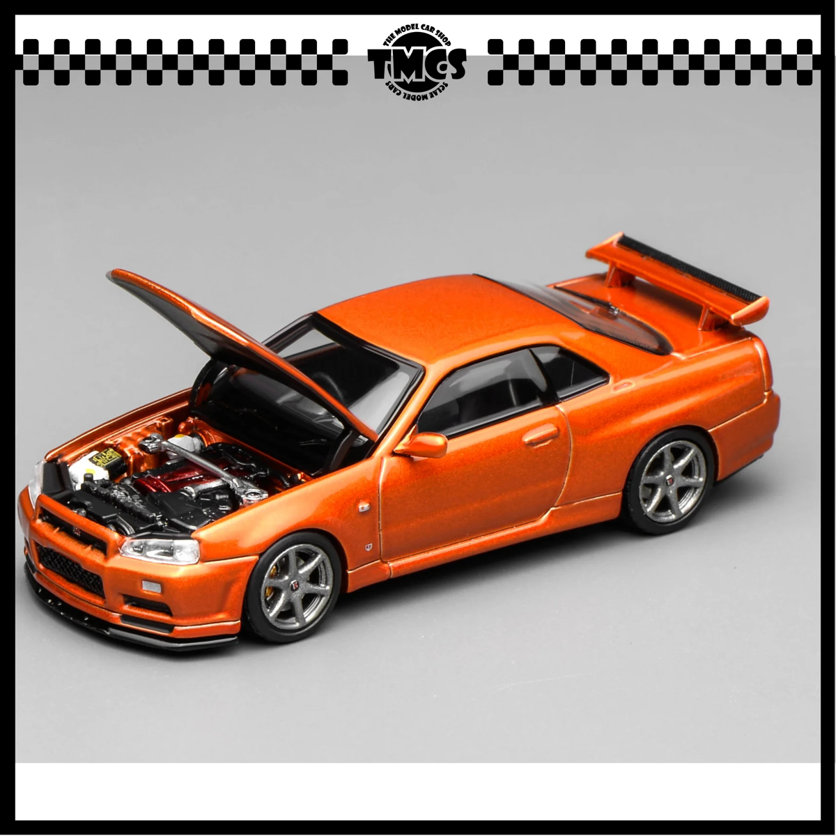 [Motorhelix] 1:64 Nissan Skyline GT-R (R34) V-Spec II Customized - Metallic Orange