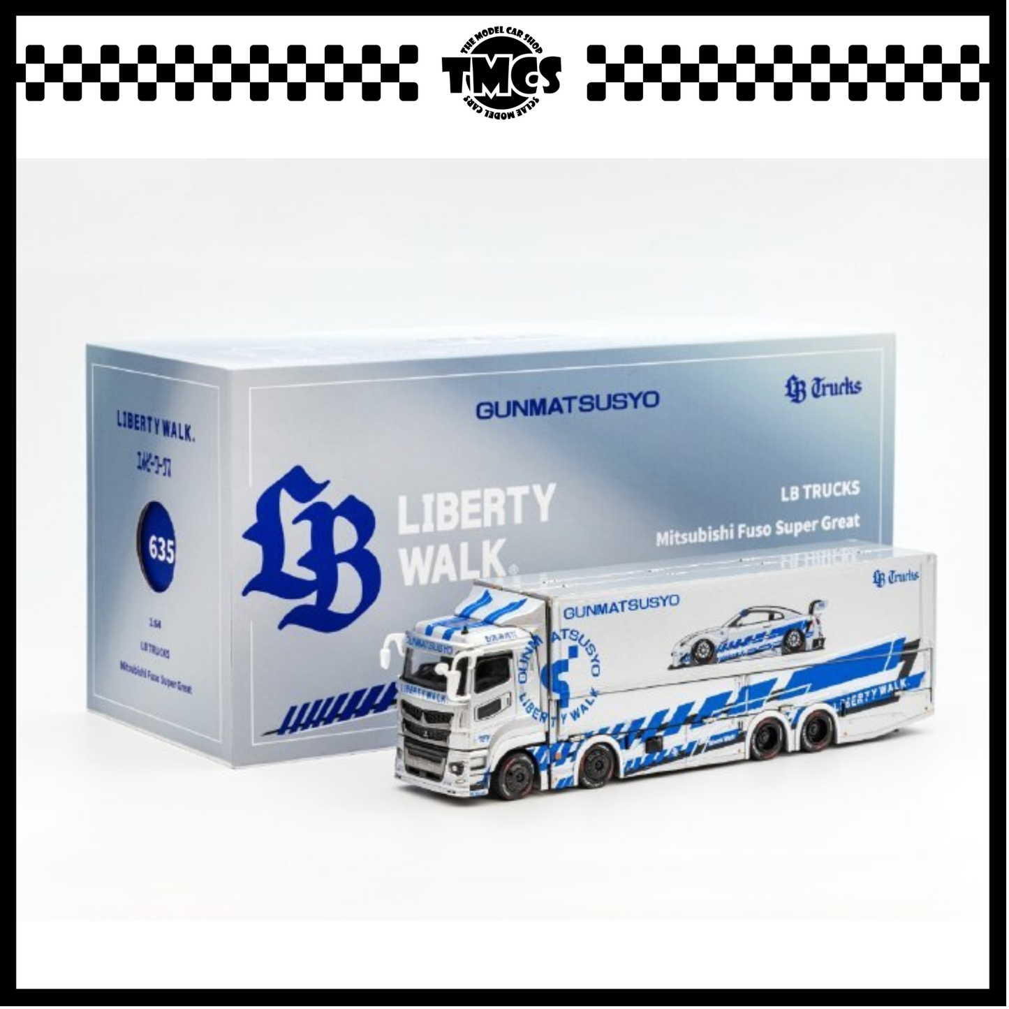 (UNSEAL UNIT) [GCD] 1:64 LB Trucks Mitsubishi Fuso Super Great - Silver (TAS26 Version)