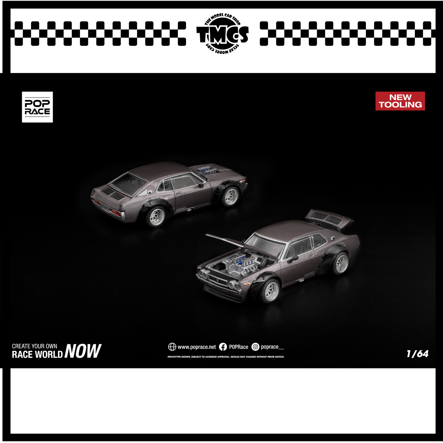 [Pop Race] 1:64 Lamborghini Countach LPI 800-4 - Deep Black