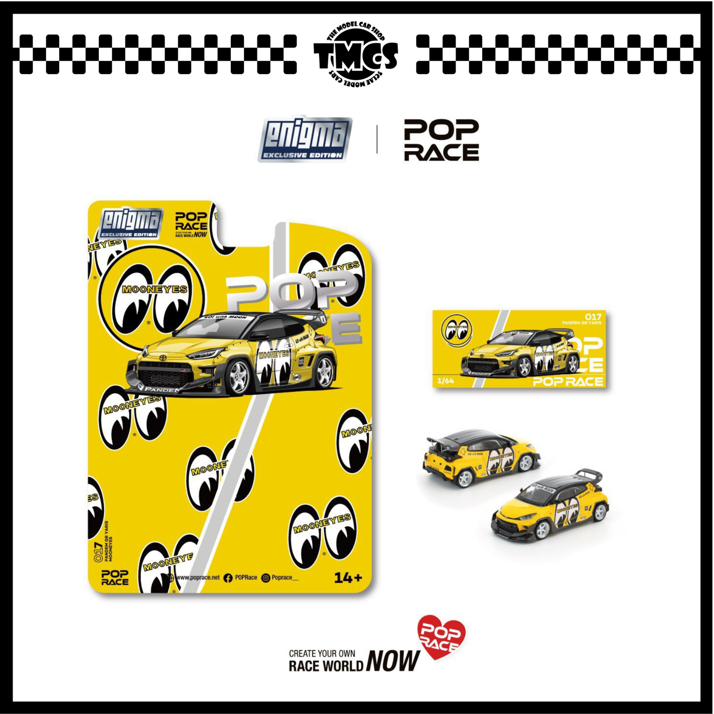 [Pop Race] 1:64 ENIGMA Pandem Toyota Yaris - MoonEyes
