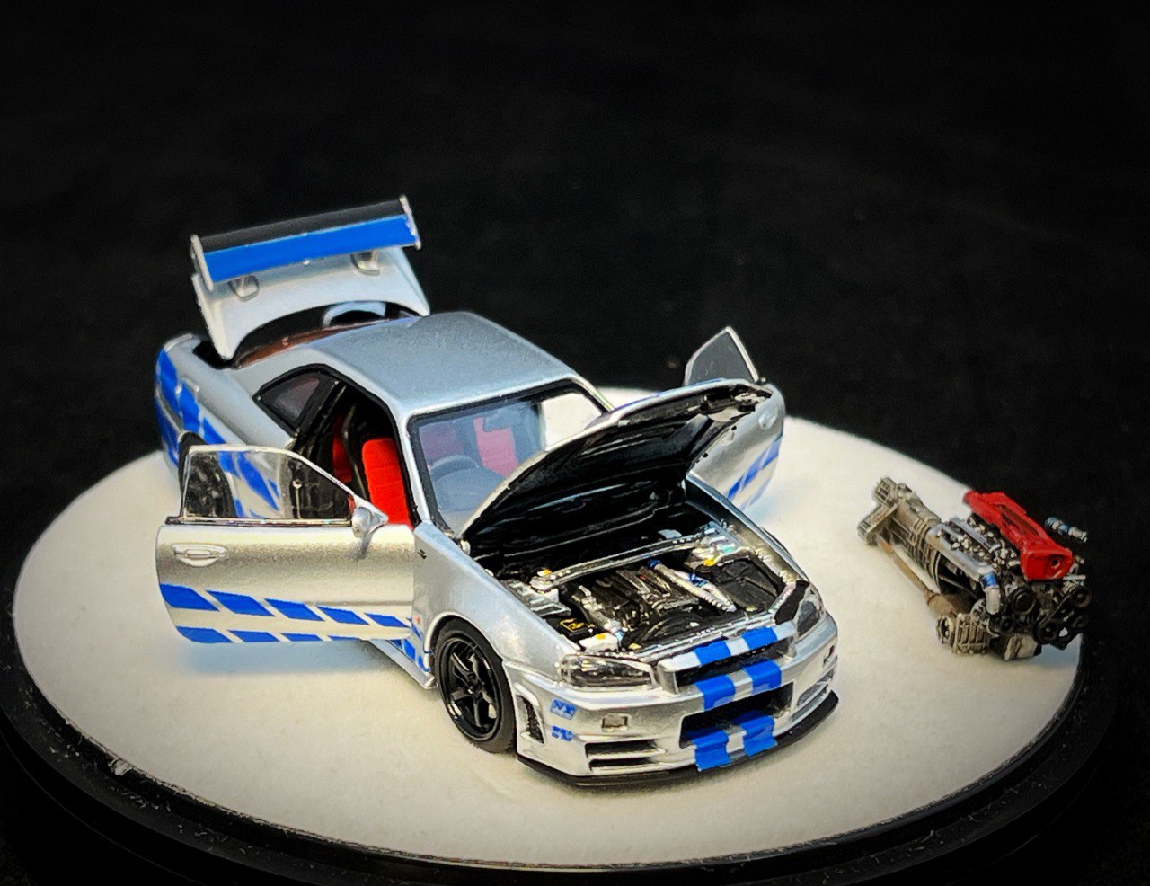[PGM] Nissan Skyline GT-R (R34) Z Tune, Silver with blue Stripe