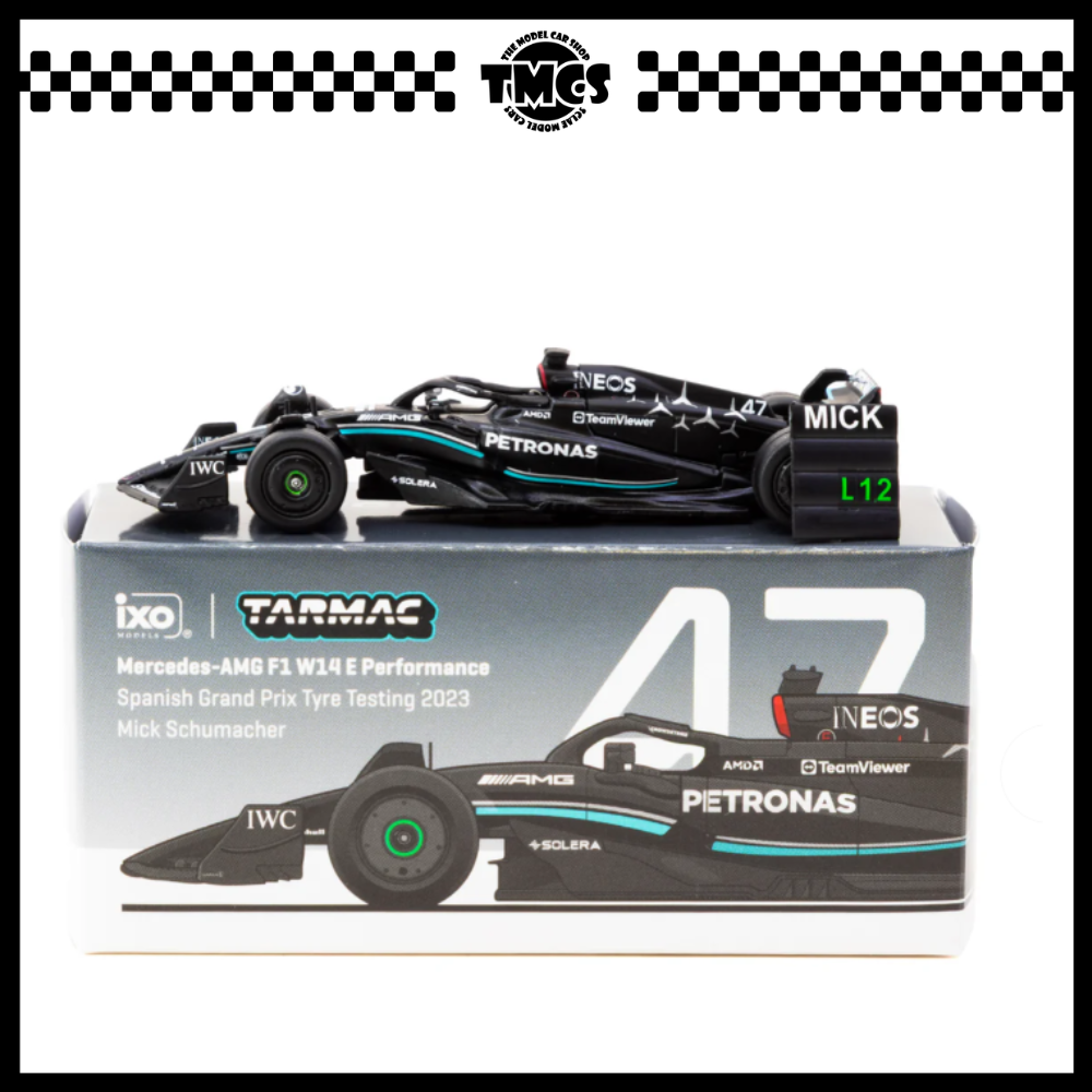 [Tarmac Works] 1:64  Mercedes-AMG F1 W14 E Performance Spanish Grand Prix Tyre Testing 2023 Mick Schumacher