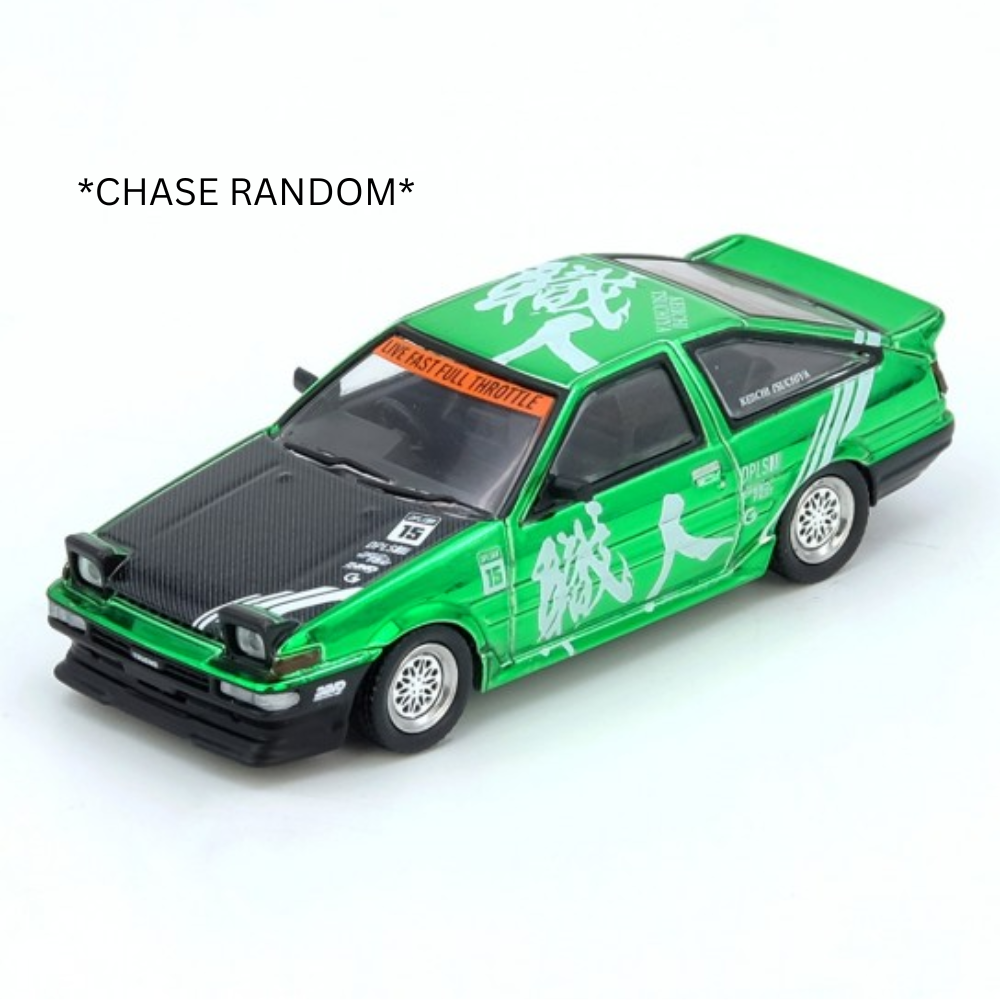 [INNO64] 1:64 Toyota Sprinter Trueno AE86 “Keiichi Tsuchiya” (with Chase Car)