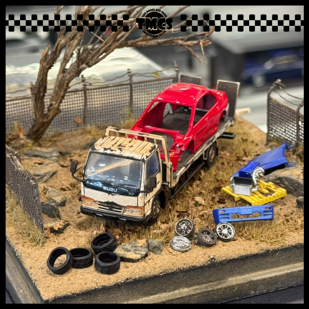 [Peako] 1:64 Diorama with Truck and Lancer Evolution Parts (TMCS SG 2025)
