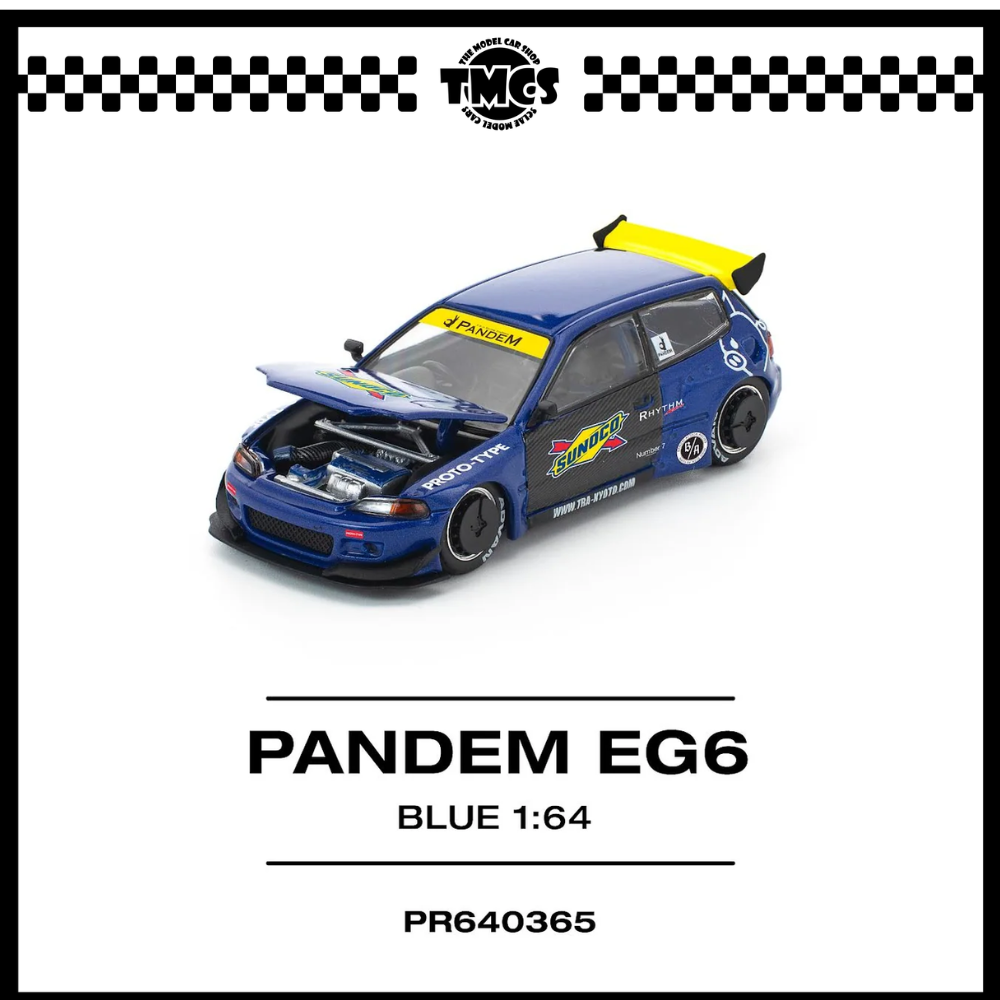 [Pop Race] 1:64 Pandem Civic EG6 - Blue/Black