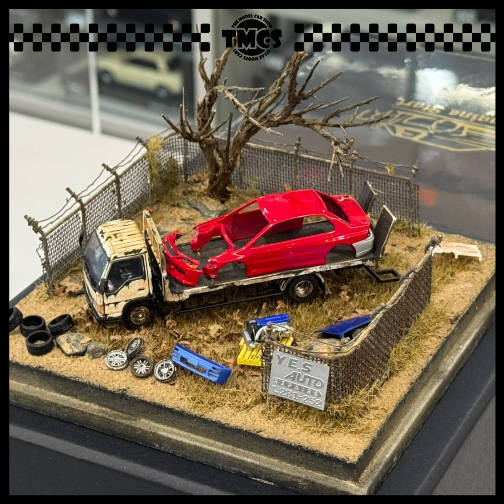 [Peako] 1:64 Diorama with Truck and Lancer Evolution Parts (TMCS SG 2025)