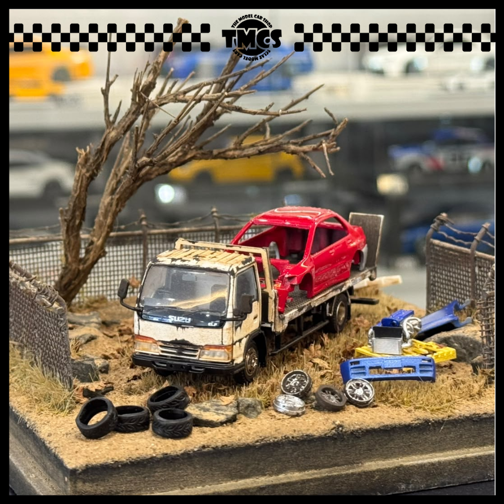 [Peako] 1:64 Diorama with Truck and Lancer Evolution Parts (TMCS SG 2025)