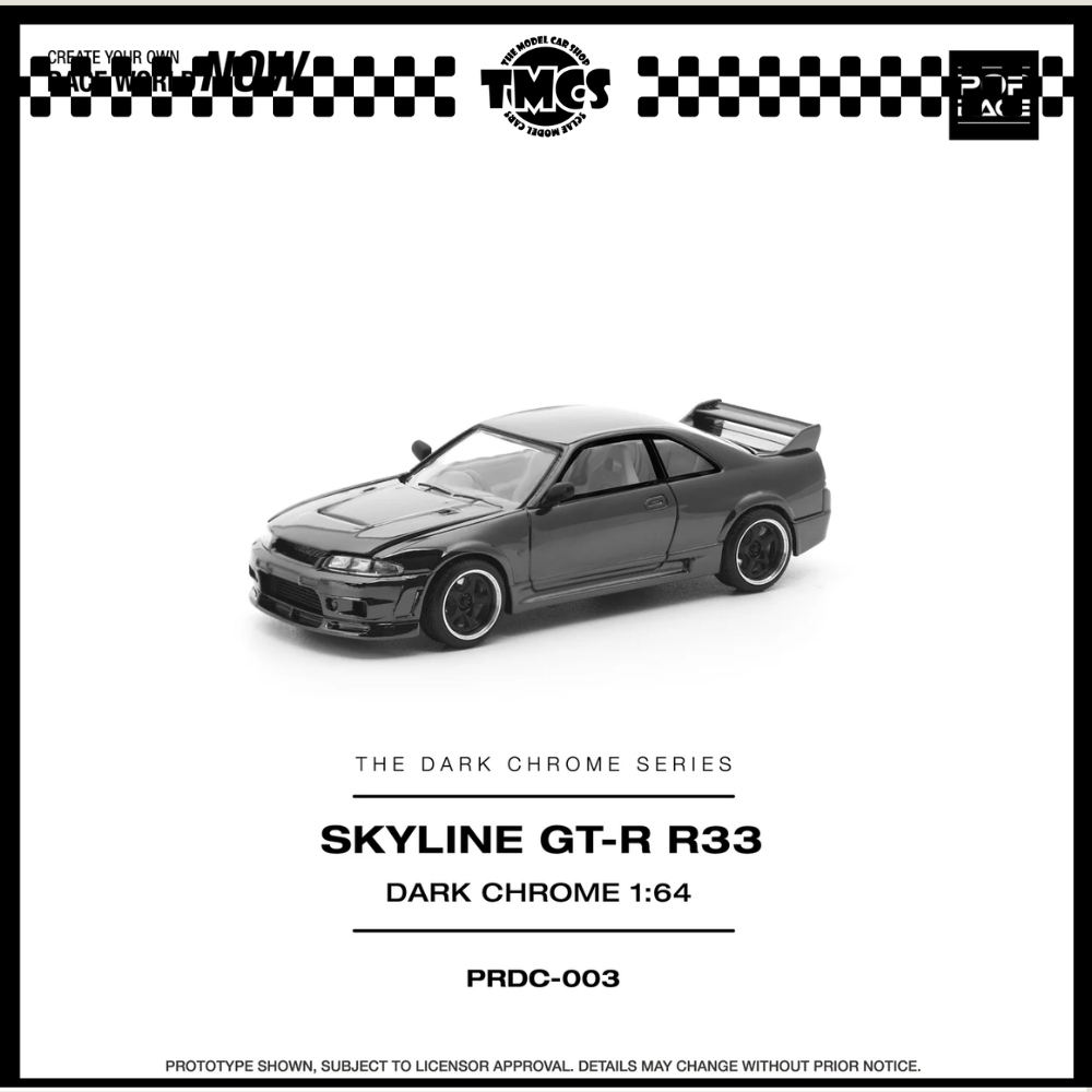 [Pop Race] 1:64 Nissan Skyline R33 GT-R - Dark Chrome