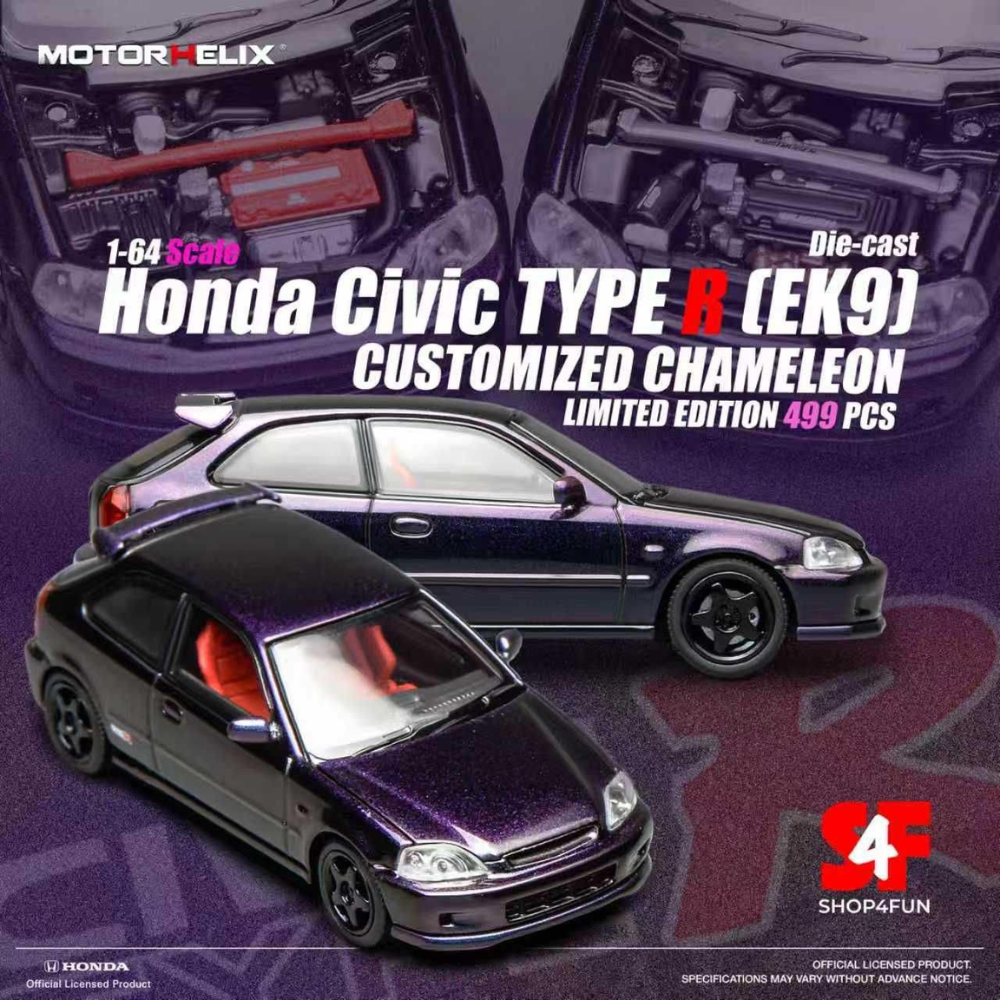 [Motorhelix] 1:64 Honda Civic Type R (EK9) - Customized Chameleon (Philippines Exclusive)